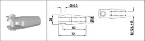 Zugstangen-Gabelspanner Rechts-Gewinde M12 - INOXTECH-Handlauf-/Geländer-System