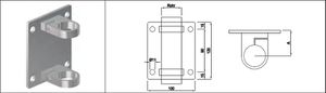 Pfosten-Klemmhalter eckige Form 33.7 mm geschliffen 126636 - INOXTECH-Handlauf-/Geländer-System