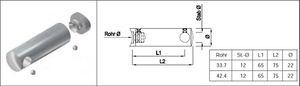 Rundstabtrav. lang, eingesattelt 33.7/ 12 mm geschliffen 1.4301 - INOXTECH-Handlauf-/Geländer-System