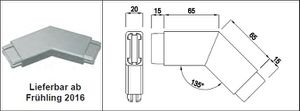 Rohrecke spitz 45° für Rohr 40/20/2m geschliffen, CNS 1.4301 EN 10088 - INOXTECH-Handlauf-/Geländer-System