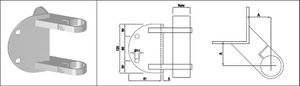 Eck-Pfosten-Klemmhalter runde Form 33.7 mm geschliffen 1.4301 - INOXTECH-Handlauf-/Geländer-System