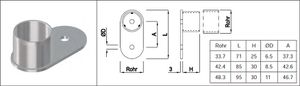 Handlaufsteckrohr mit eins. ru.Wandpl. 33.7 mm geschliffen 126833 - INOXTECH-Handlauf-/Geländer-System