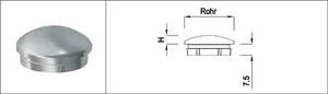 Rohrkappe halbrund für Rohr DN 42.4 mm abgeflacht, Widerhak. 126584 - INOXTECH-Handlauf-/Geländer-System