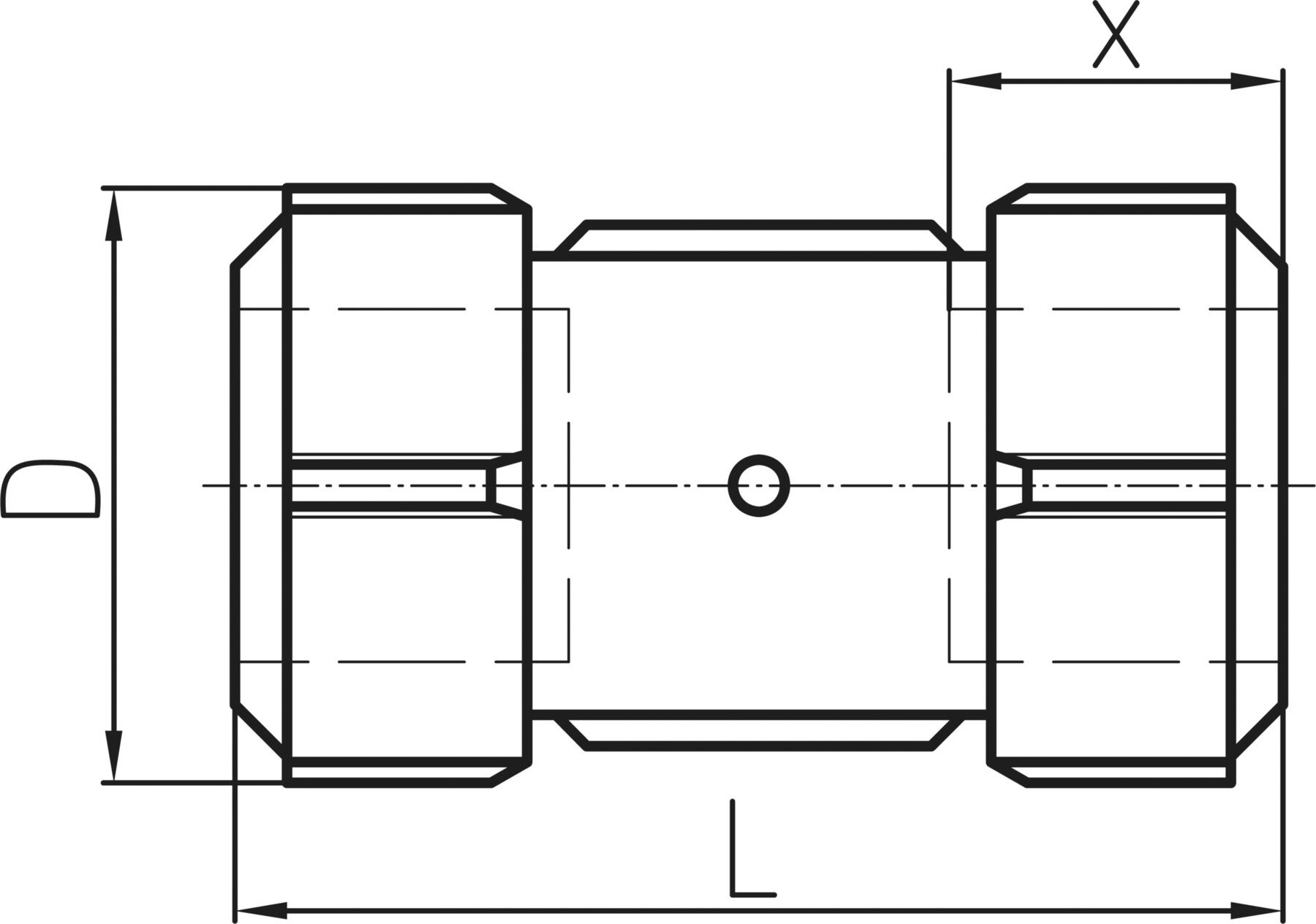 Kupplung kurz, für Stahl- und PE-Rohre EPDM 1 1/4" x 40mm 775 106 504 - GF Primofit