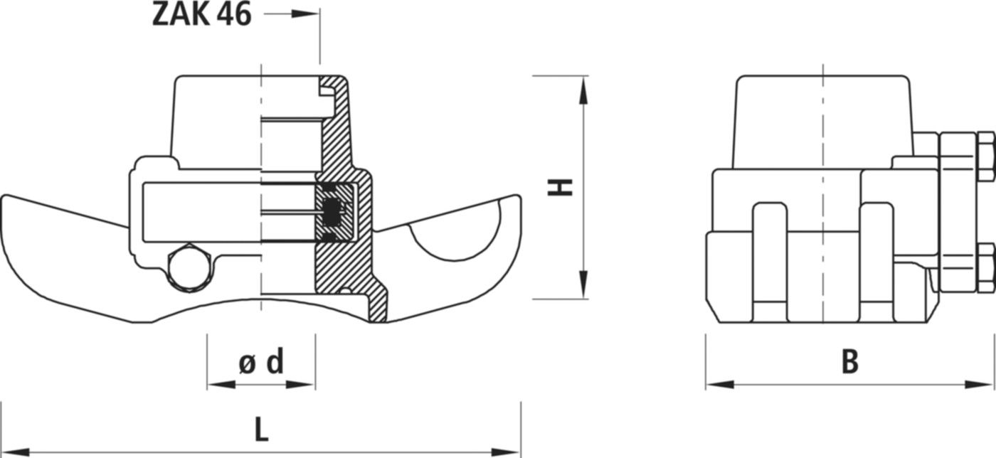 Universal-Anbohr-Sperrschelle 3711 mit ZAK-Anschluss - Hawle Hausanschluss- und Anbohrarmaturen