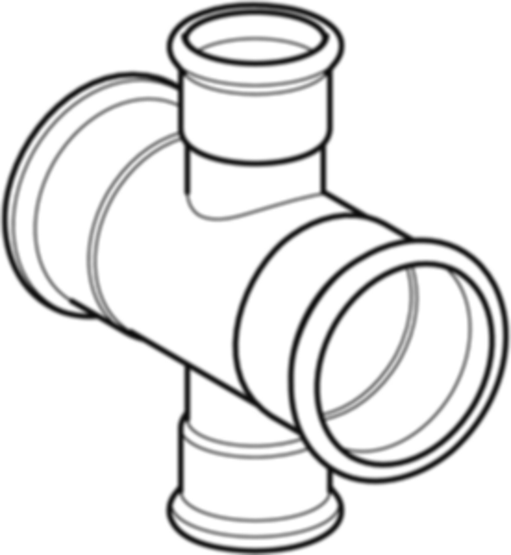 Kreuzstück reduziert 76.1-28mm 21127 - Mapress-Heizung Supersize-Formstücke