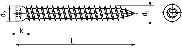 Rahmenschr Zyl-kopf I-6Rund St vzb BN20930 Ø 7,5 x 270 / T30 - Bossard Schrauben