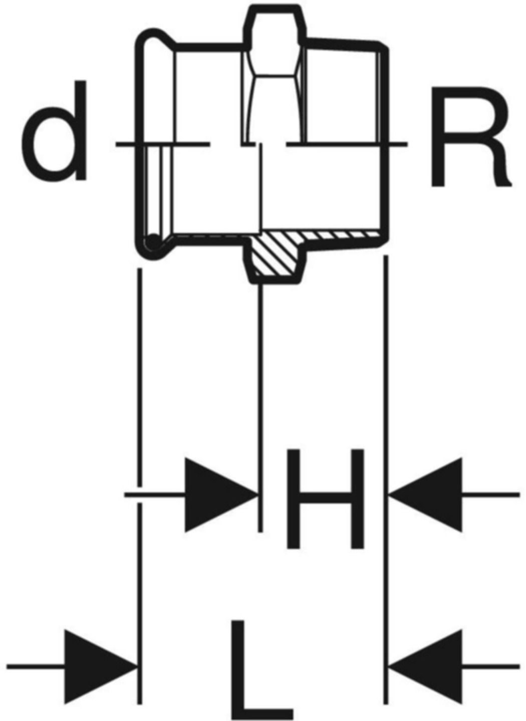 Übergang mit AG 42 x 11/2" 41710 - Mapress Therm Formstücke