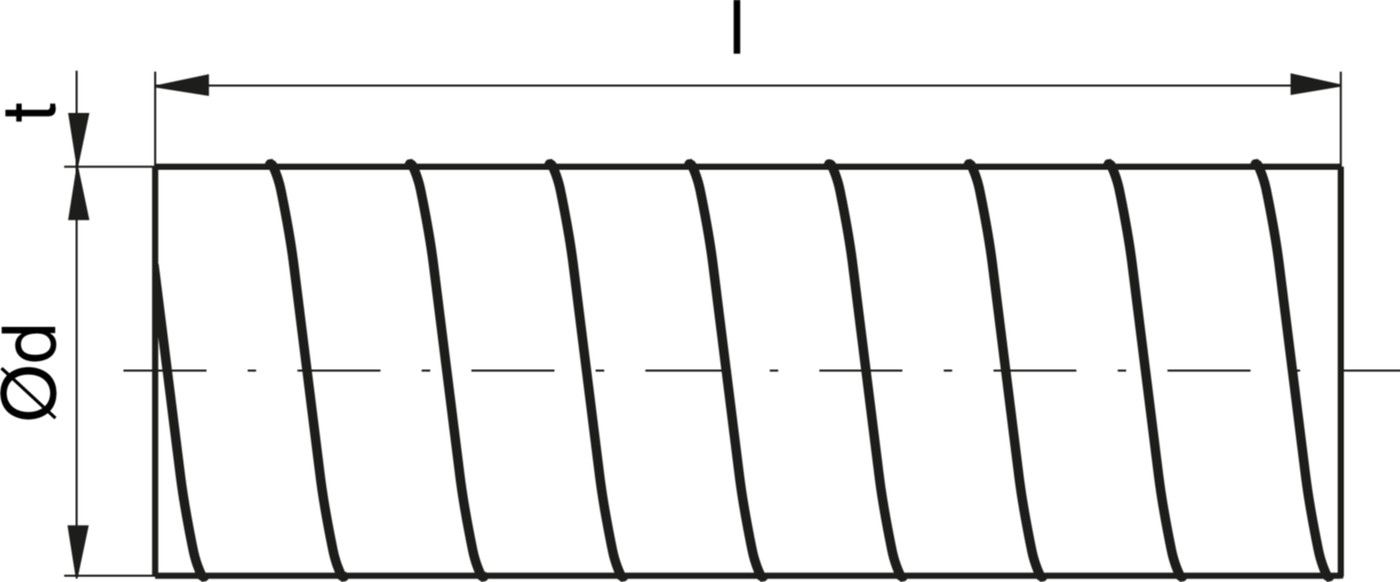 Spiralfalzrohr 80/3000mm SR-V - Spiralfalzrohre und Zubehör System Safe
