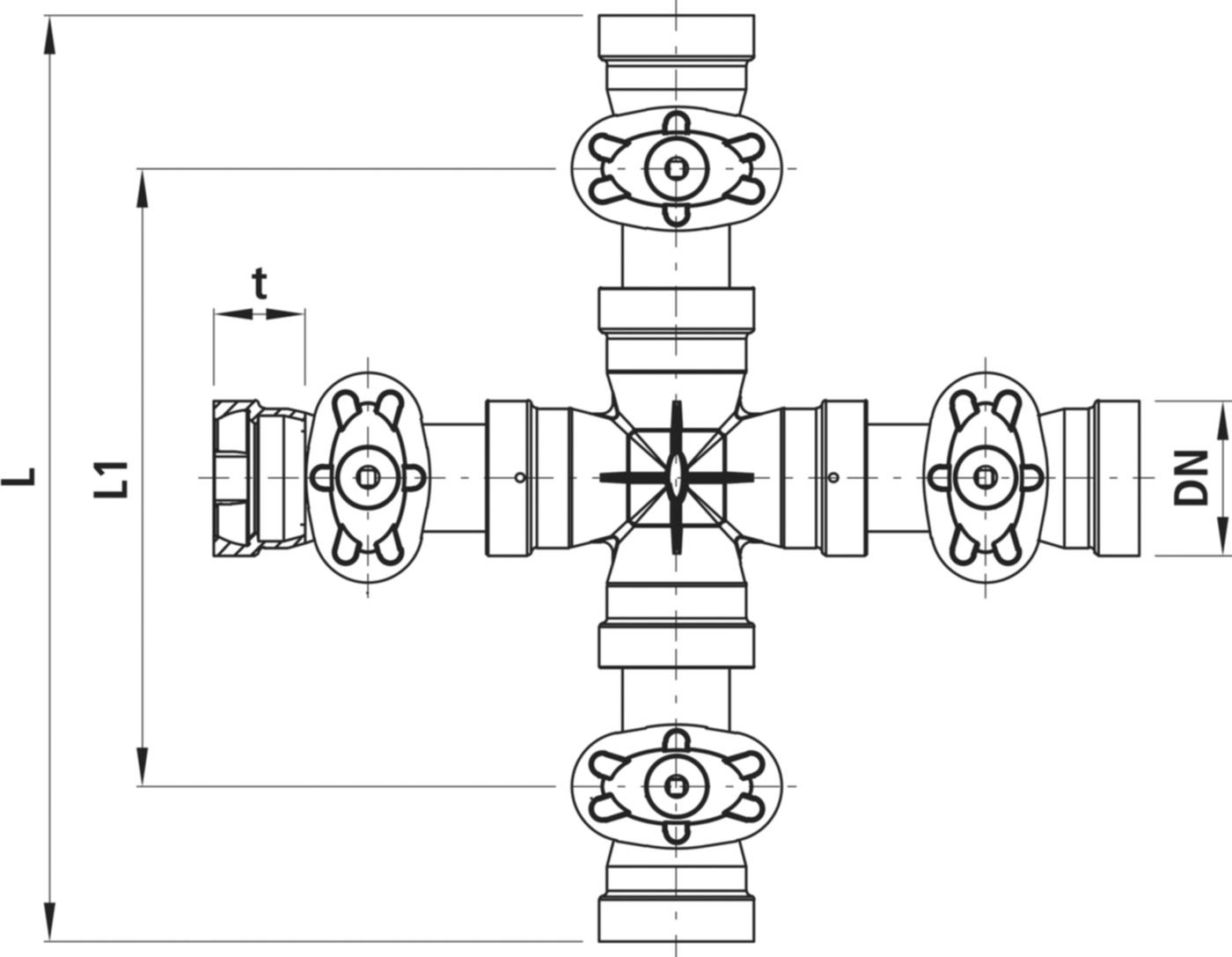 Combi-4 für Gussrohre mit 4438 Schweissraupen BLS DN 150/150 - Hawle Armaturen