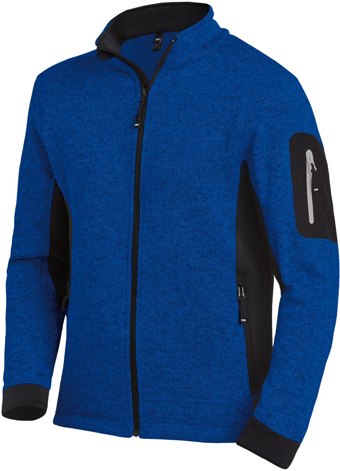 FHB CHRISTOPH Strick-Fleece-Jacke royalblau-schwarz Gr. 4XL - Textilien