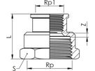 Muffe Reduziert 8240 11/2"- 3/4" - Rotguss-Gewindefittings