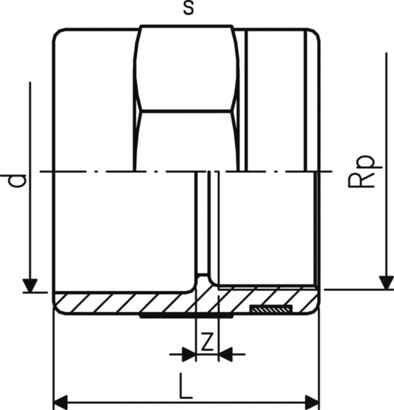 Übergangs-Muffen IG 50 mm - 11/2" 721 910 210 - GF Hart PVC-U Formstücke