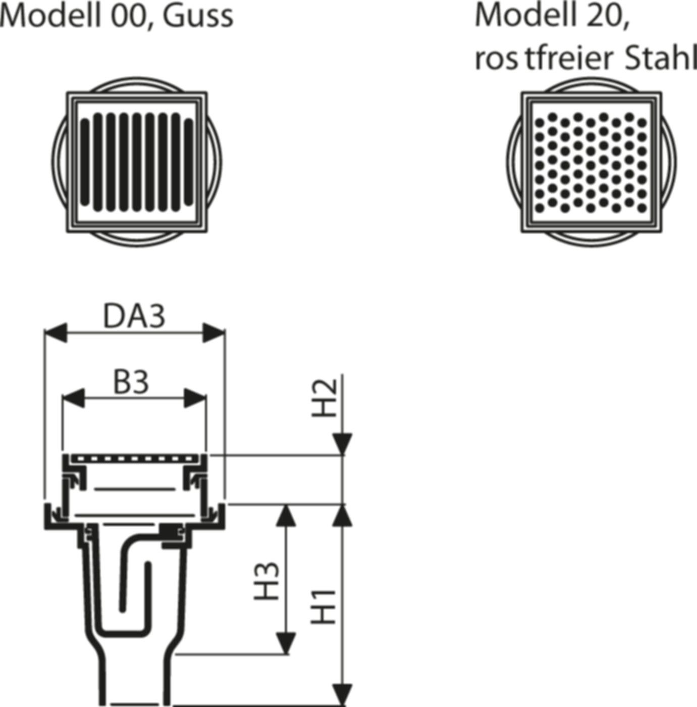 Fig. 1660 108 00 2to BODA 2000 - Bodenabläufe von Roll
