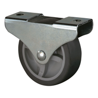 Bockrolle Stahlblech Radø 25x13mm, Gummi Platte=41x18mm - Transportrollen