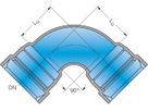 Muffe-Muffe-Bogen MMQ 90° System BLS DN 300 - Frischhut Steckmuffenformstücke
