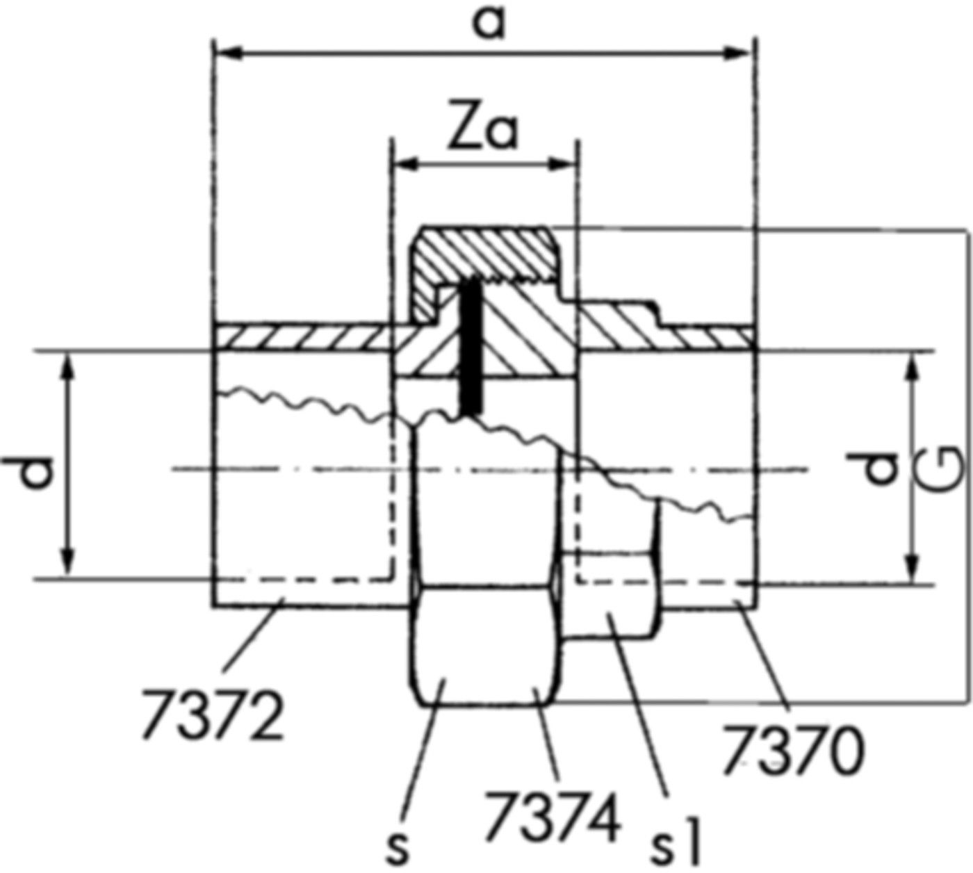 Löt-Verschraubung 7330 22 mm 767 330 009 - GF Lötfittings