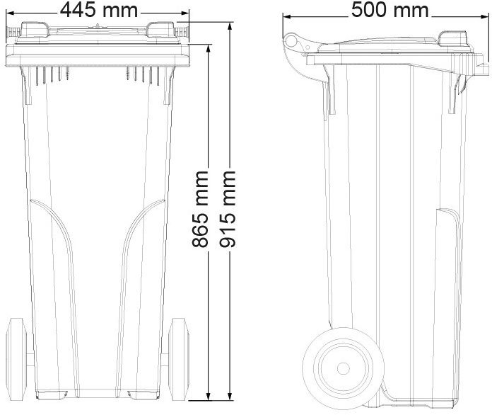 Kleincontainer aus Polyethylen 120L, grün - Container