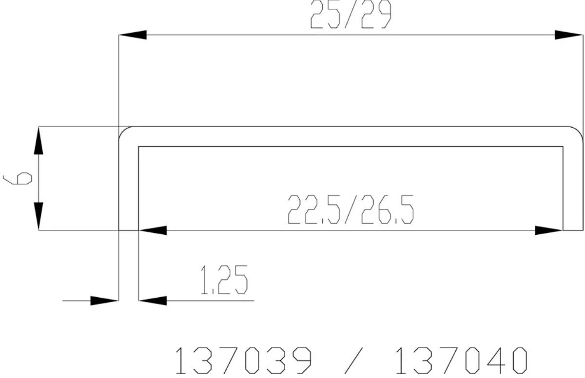 Rostfreies Abdeckungsprofil 1.4301 L= 2990 mm für Glas 21 mm geschliffen 6mm - INOXTECH-Handlauf-/Geländer-System
