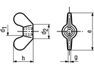 Flügelmuttern Messing BN524 DIN315 M4 - Bossard Schrauben