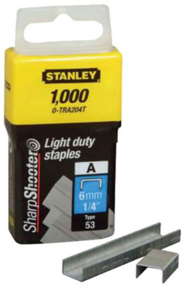 STANLEY Heftklammern Typ A, L= 6mm, B= 11.3mm, à 1000Stk - Heften, Schneiden