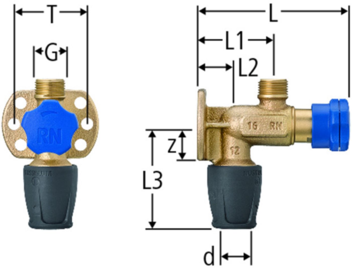 Eckabsperrventile NUSSBAUM Optiflex-Profix
