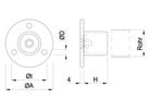 Handlaufsteckrohr mit runder Wandplatte Ø 80 mm HI. 33.7 mm 126864 - INOXTECH-Handlauf-/Geländer-System