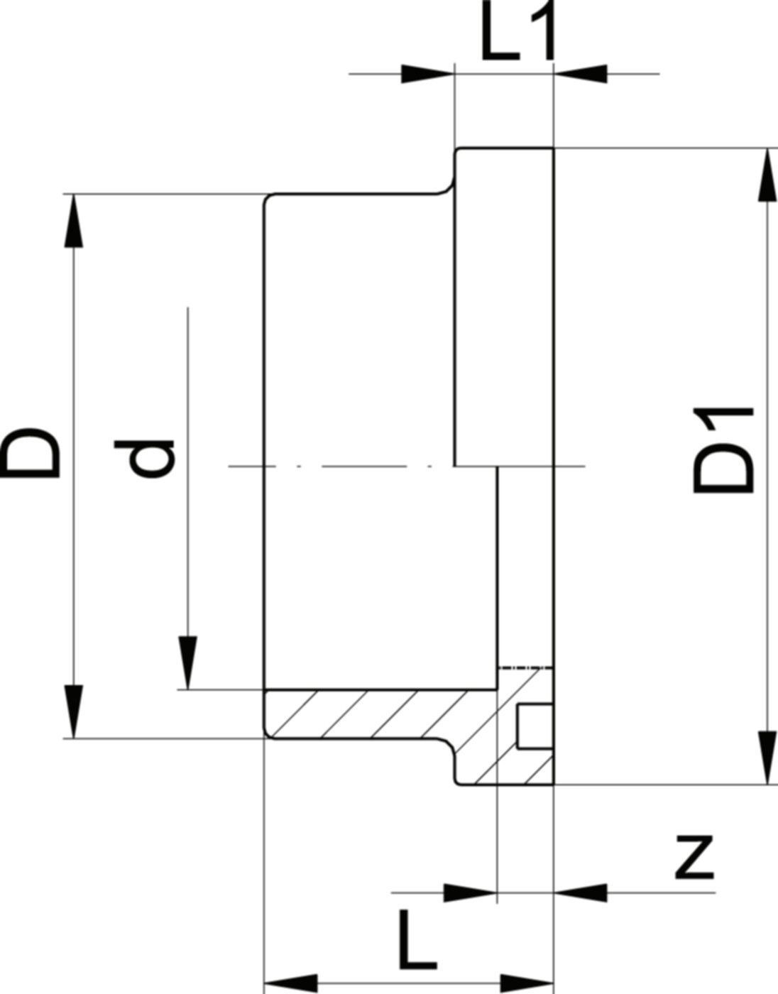Bundbuchsen mit Nut m/Muffe 50 mm 721 810 110 - GF Hart PVC-U Formstücke