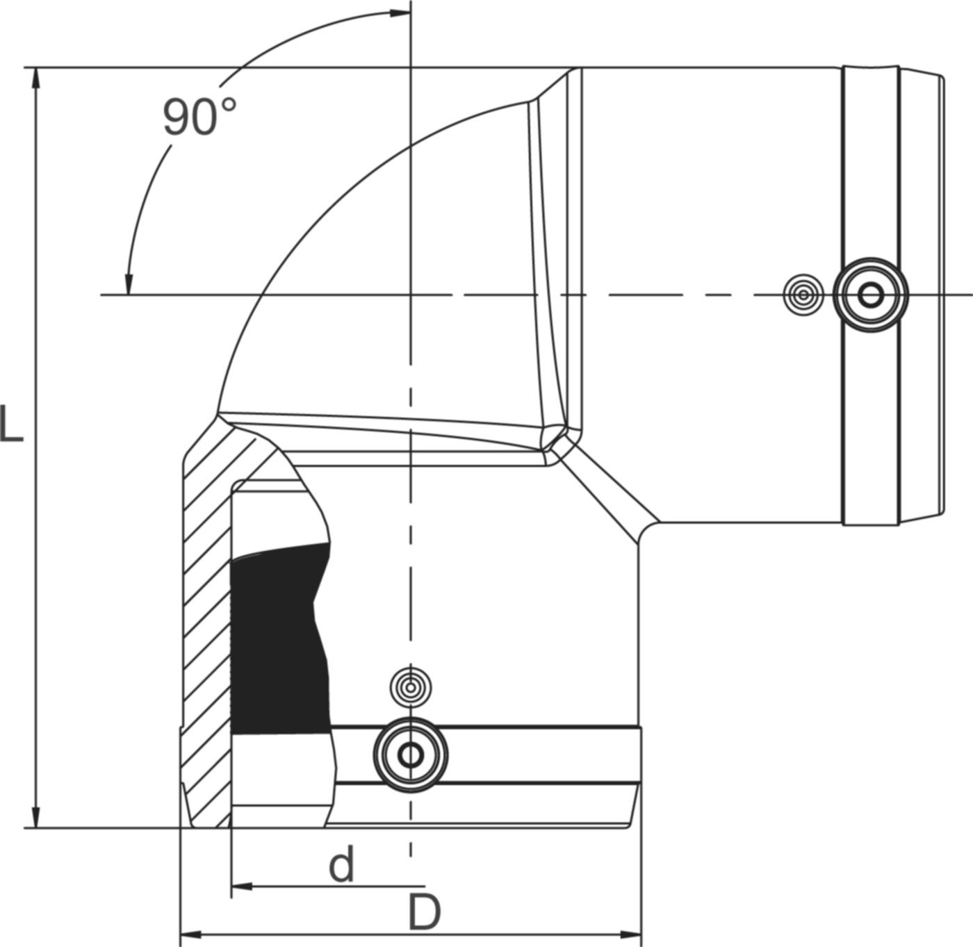 Winkel 90° (Karton à 3 Stk.) d 160mm 615 276 - Frialen Elektroschweissfittinge