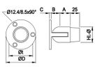 Gelenk-Wandanschluss 33.7 mm geschliffen 1.4301 - INOXTECH-Handlauf-/Geländer-System
