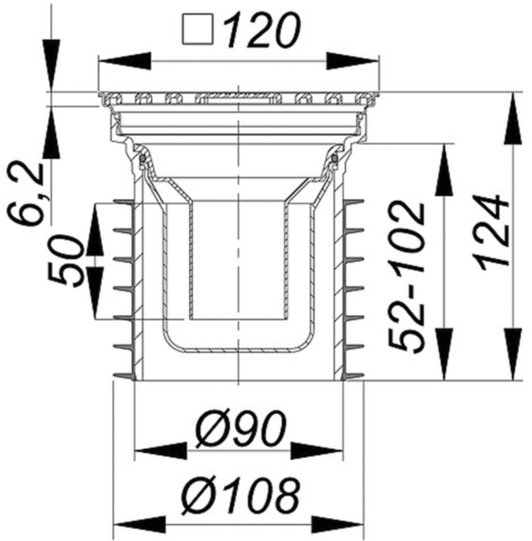 Bodenablauf Pronto mit Edelstahl-Rost begehbar 300 Kg DN 100 CNS 3-700063 - SCHACO Entwässerungstechnik