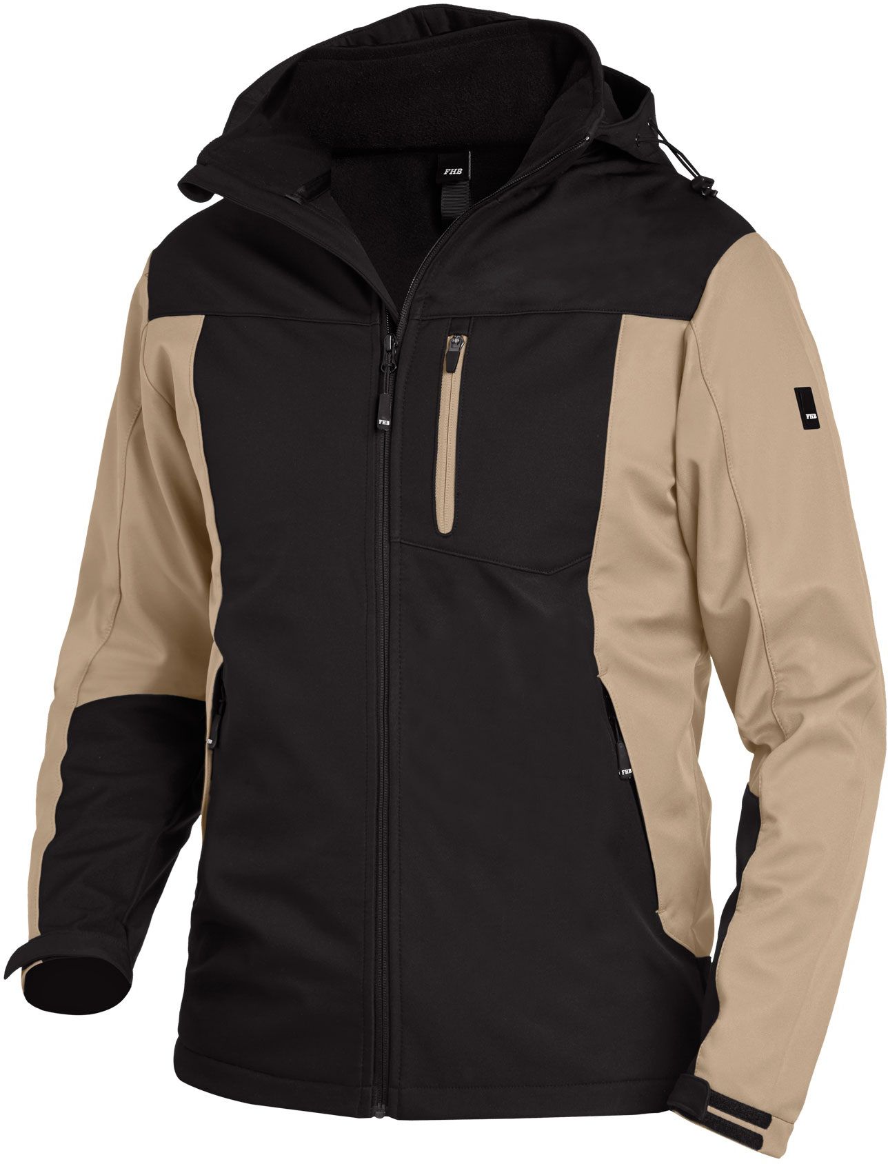 FHB JANNIK Softshelljacke beige-schwarz Gr. 4XL - Textilien