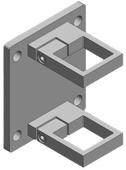 Pfosten-Klemmhalter eckige Form 40x40 mm geschliffen 1.4301 Plattendicke 8 mm - INOXTECH-Handlauf-/Geländer-System