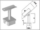 Steckkonsole bewegl mit quadr Rohrkappe Pfos 30mm,HL33.7mm,TH100mm,geschl,1.4301 - INOXTECH-Handlauf-/Geländer-System