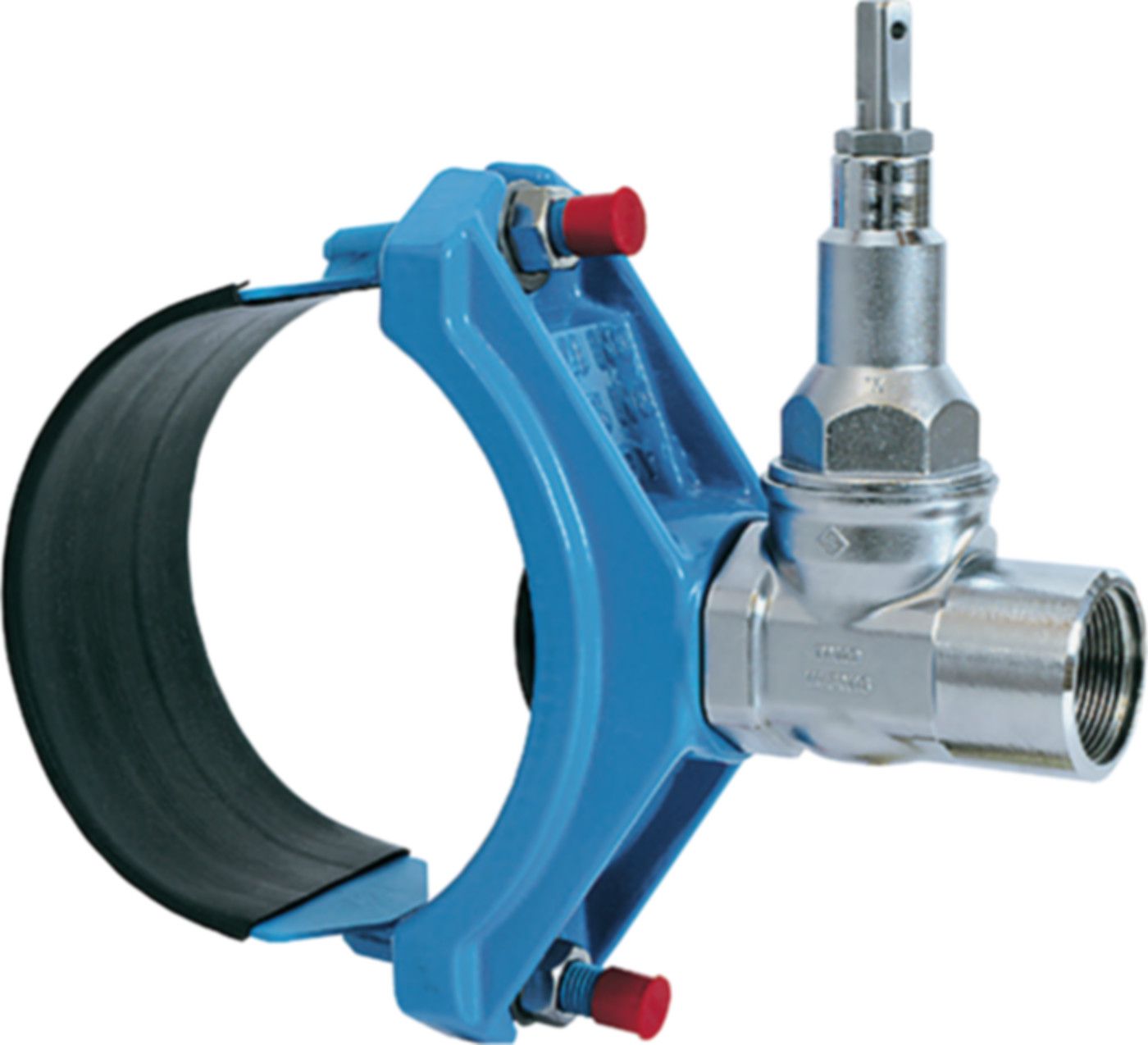 Ventil-Anbohrarmaturen, für seitliche Anbohrung DN 250 - 1 1/2" IG - EWE-Anbohrarmaturen