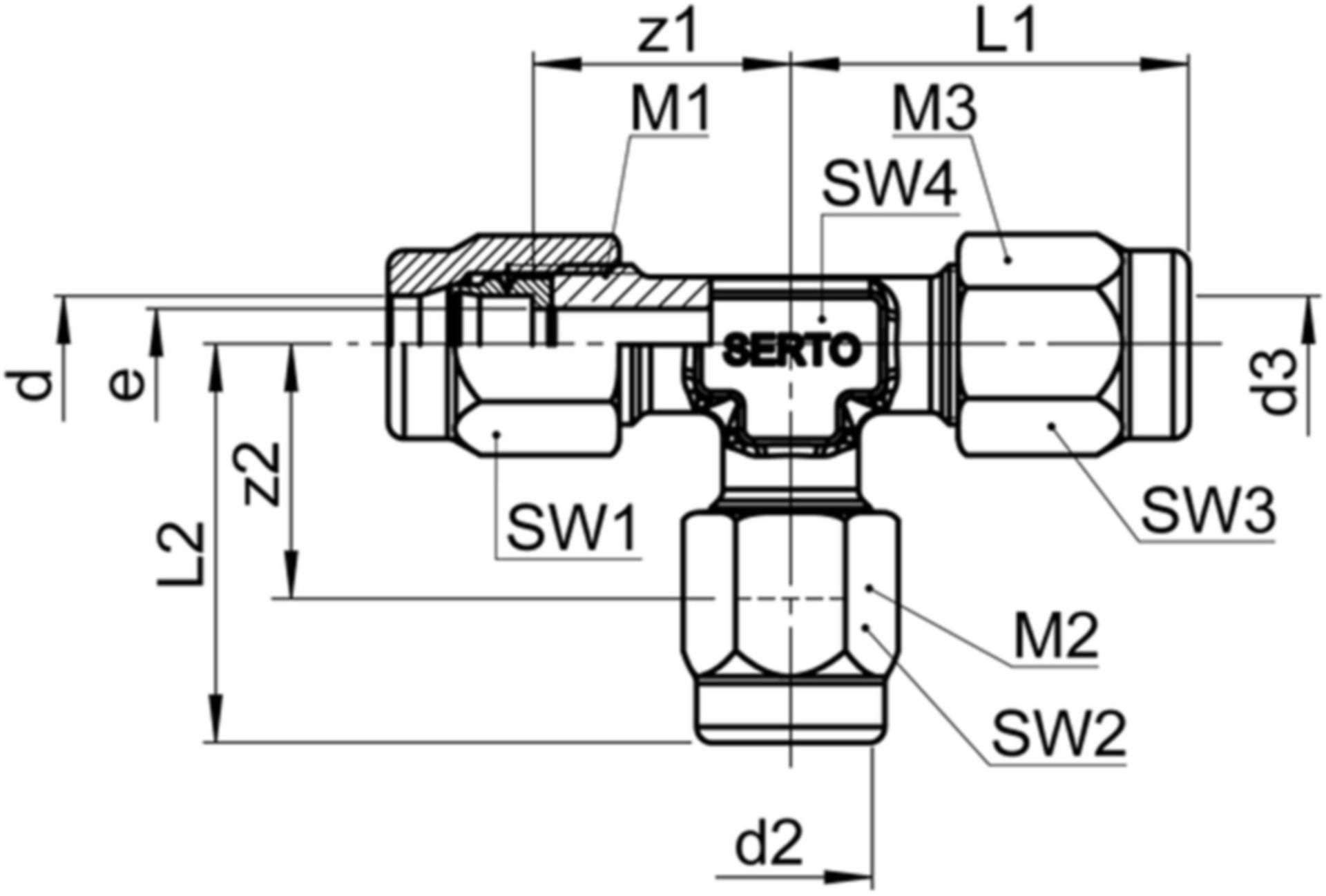 T-Verschraubung Red. SO 43021 10-8-10 mm - Serto-Programm M/G