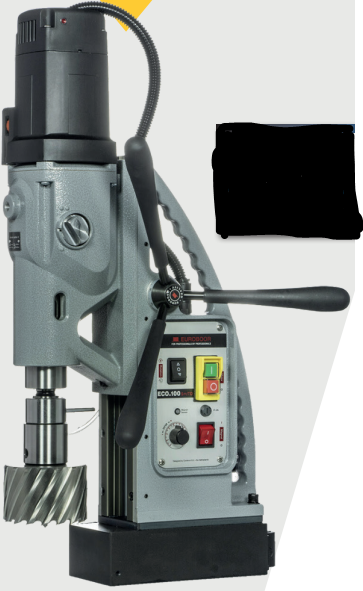 EUROBOOR Magnet-Kernbohrmaschine ECO.100S+/T Ø12 - 80mm, 2 Gang, Gewinde M3-M30 - Euroboor Maschinen