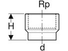 Anschweissende mit Innengewinde d 50mm - 1 1/2" 361.723.16.1 - Geberit-PE-Formstücke