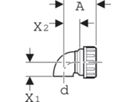 Bogen 90° m/Verschraubung 363.877.16.1 d 56mm - Geberit-PE-Formstücke