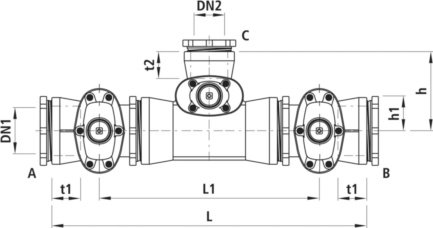 Combi-3 mit Schraubmuffen 4473 DN 100/ 80 - Hawle Armaturen