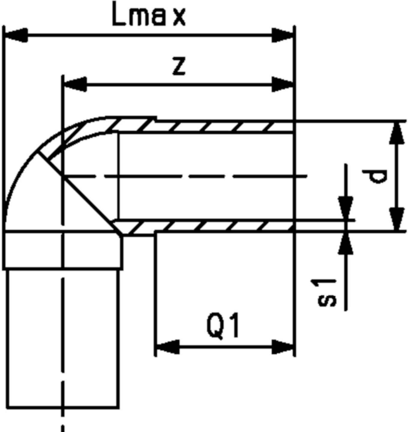 Winkel 90° PE100 S5 PN 16 d 110mm 753 101 014 - PE100 Stutzenformstücke langschenklig