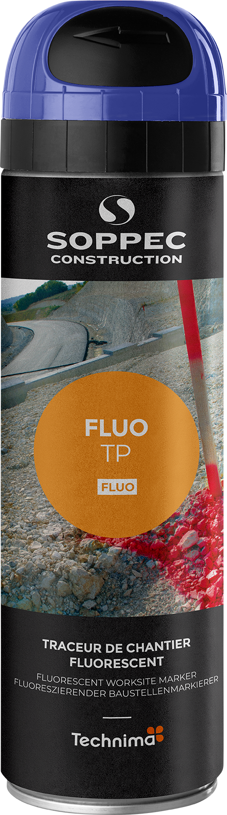 SOPPEC Markierspray Fluo TP blau fluoreszierend, 500 ml, schnell trocknend - Gartenbauwerkzeuge