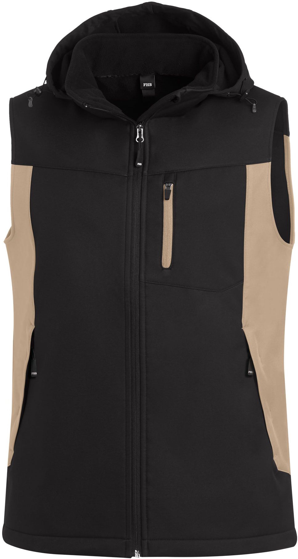 FHB JUSTUS Softshellweste beige-schwarz Gr. 3XL - Textilien