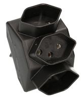 Mehrfachstecker 3xT13 stern Schwarz, ohne Kinderschutz - Elektrozubehör