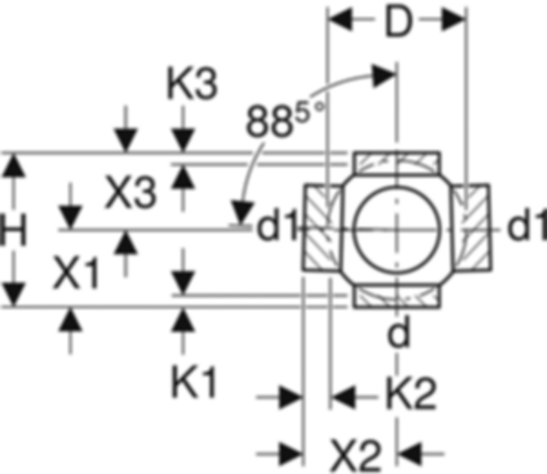 Mehrfach-Abzweig 4-teilig 90° d 110/110mm 367.610.16.1 - Geberit-PE-Formstücke