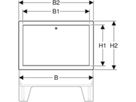 Türe zu Verteilerschrank 650.421.IH.2 B 750 mm H 498 mm RAL 9016 - Geberit-Push Fit-Formstücke
