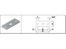 Wandplatte gestanzt eins. geschliffen 80 x 32 x 3 mm Zentrums-Ø 10 mm 1.4301 - INOXTECH-Handlauf-/Geländer-System