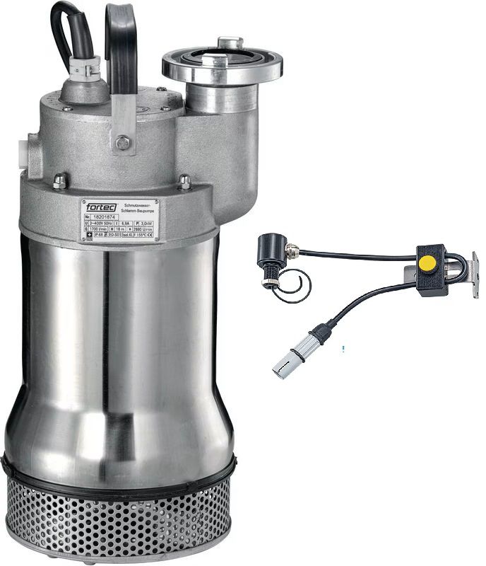 fortec® Baupumpe, PBI-60/S2 230V ,Fördermenge 60'000 l/h,mit verstellbarem Sen - Wasser