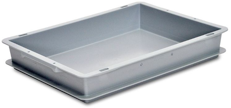 Rako-Behälter, mit zwei Muschelgriff, grau 400x300x66 mm 6 Lt - Utz Behälter