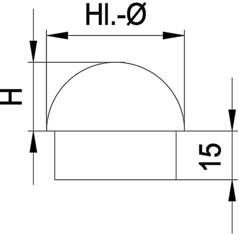 Rohrkappe Vollmaterial rund 26.9 x 2.0 mm geschliffen 1.4301 - INOXTECH-Handlauf-/Geländer-System
